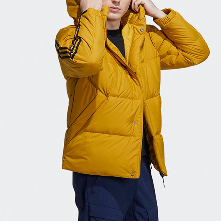 adidas 3st Puffy Dwn J Casual Sports Stay Warm hooded down Jacket Yellow H20757