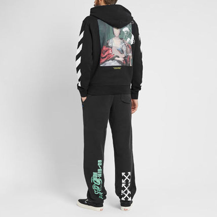 Men's Off-White Printing Black Pants OMCH020E19E300151088