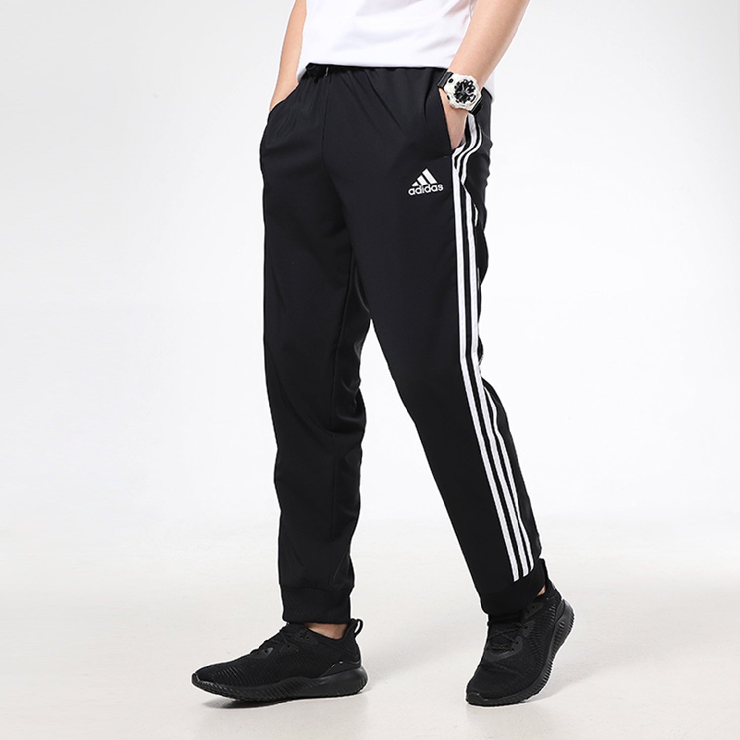 adidas Casual Sports Side Stripe Bundle Feet Long Pants Black GK8980