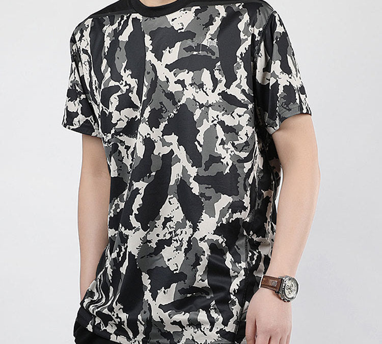 PUMA Round Neck Short Sleeve Gray - Camouflage Printing 519023-01
