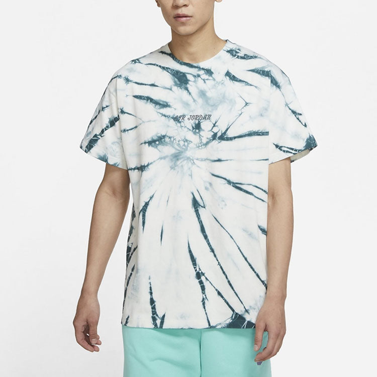 Air Jordan Tie Dye Printing Loose Knit Short Sleeve Green DQ3903-101