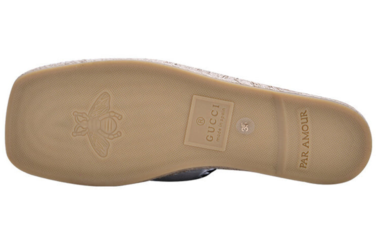 (WMNS) Gucci Embroidered GG Espadrilles 'Silver' 602408-B8B00-8106