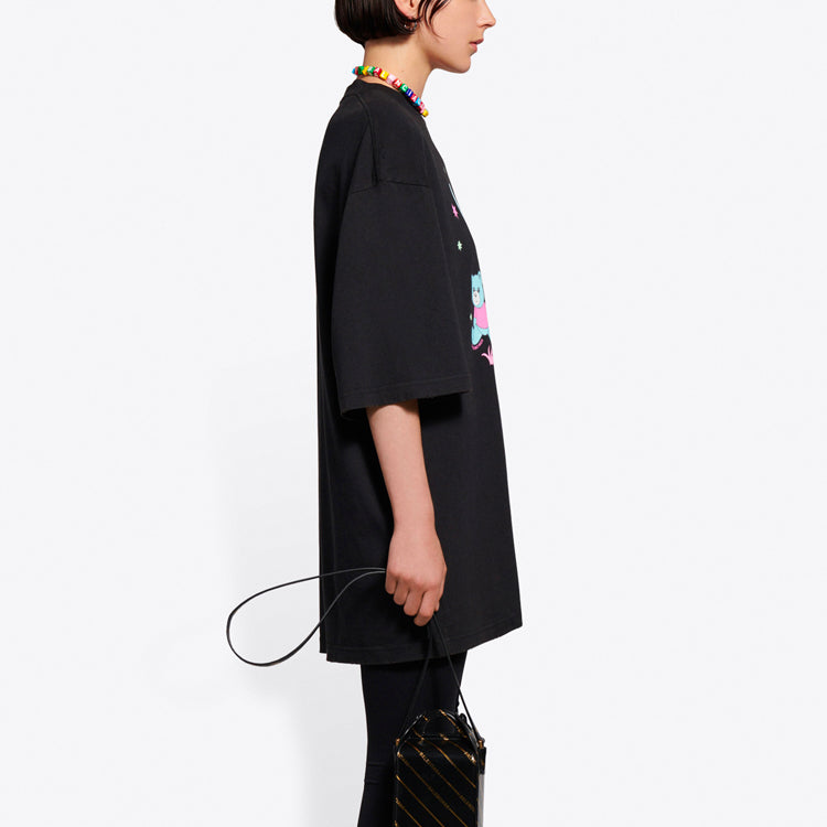 Balenciaga SS21 Love Bear Printing Tee Black 641532TJVI11000