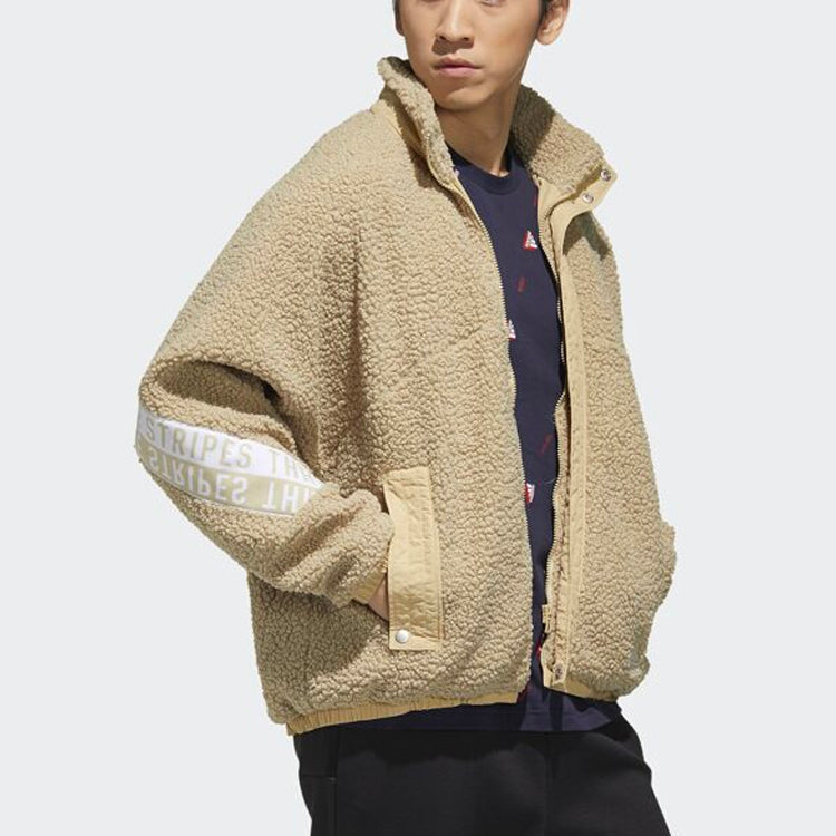 adidas Athleisure Casual Sports Jacket Brown GE0394