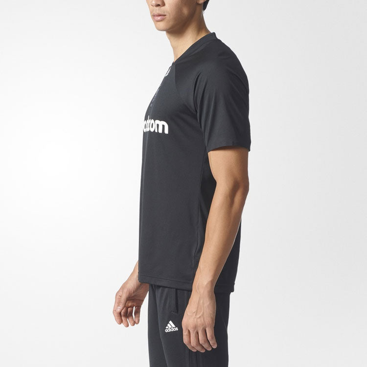 adidas Football Club Stripe Alphabet Short Sleeve Soccer/Football Jersey Orlando Men's Black BQ1925