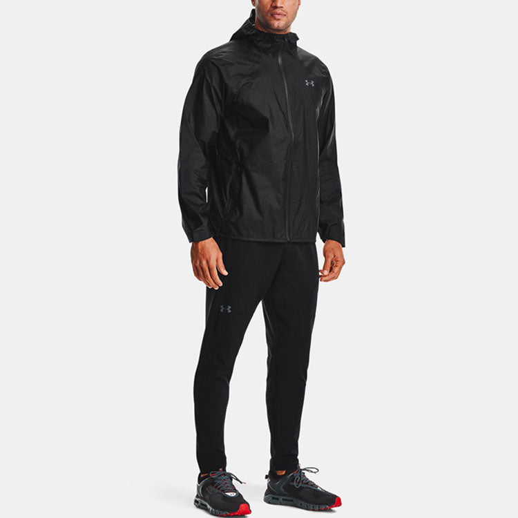 Men's Under Armour Impasse Rain 2.0 Casual Sports Hooded Jacket Black 1360416-001