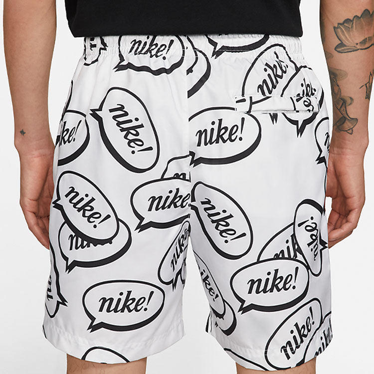 Nike As Men's Nike Sportswear Airmoji Short Sneeze Full Print Logo Sport TrainingShorts Men's White DA8785-100