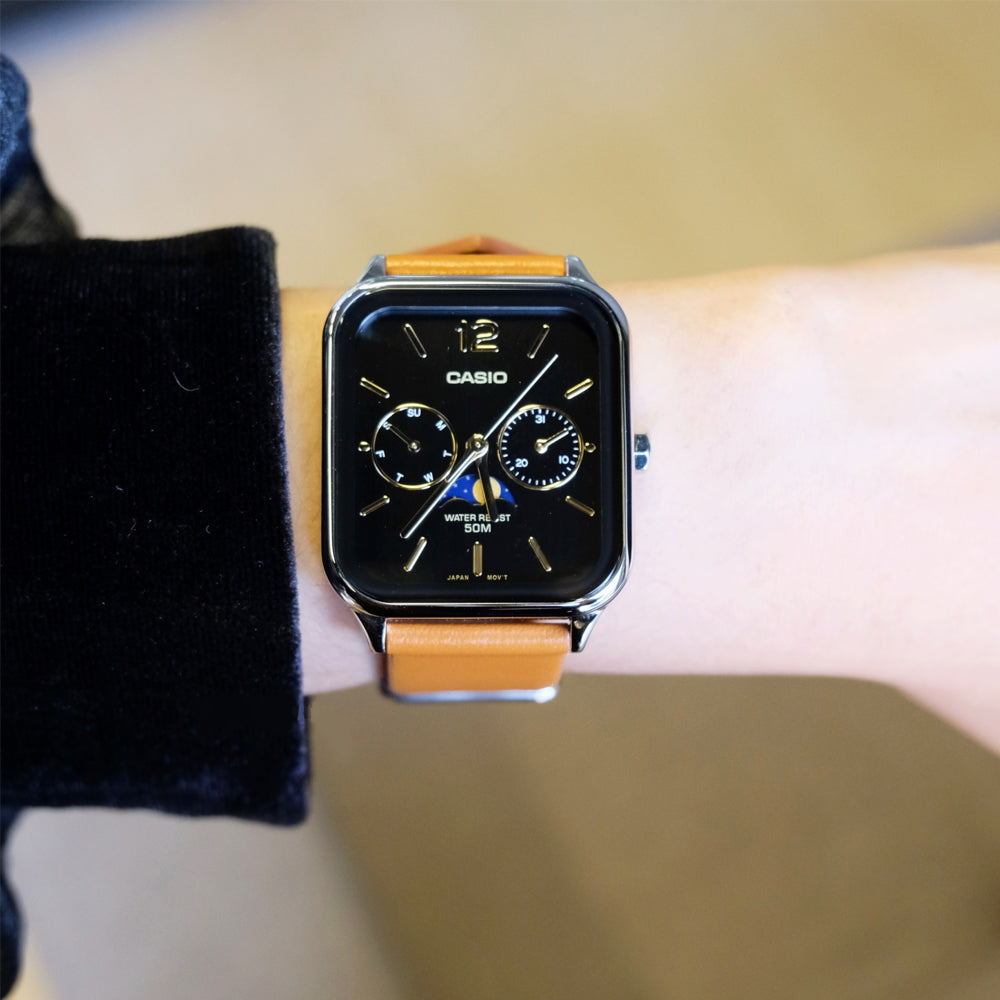 CASIO Analog 'Caramel Brown' MTP-M305L-1AV