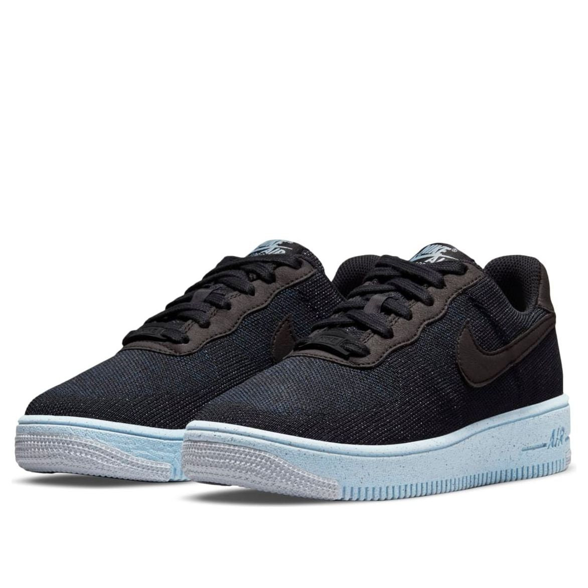 (GS) Nike Air Force 1 Crater Flyknit 'Black Chambray Blue' DH3375-001