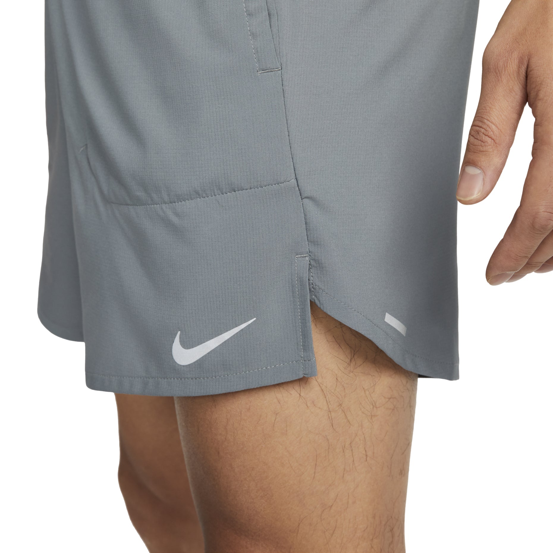 Men's Nike Dri-FIT Solid Color Logo Printing Straight Quick Dry Breathable Sports Shorts Smoke Gray DM4742-084