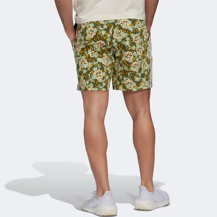 adidas M SHORT Full Print Straight Lacing Sports Shorts Green HS3506