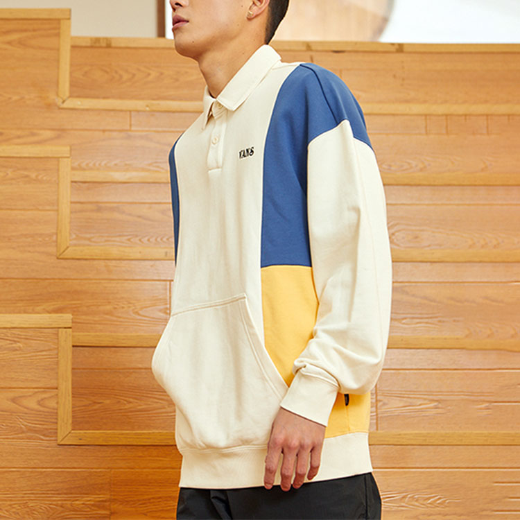 Vans Colorblock Polo Pullover Couple Style Retro White VN0A5H9R3KS