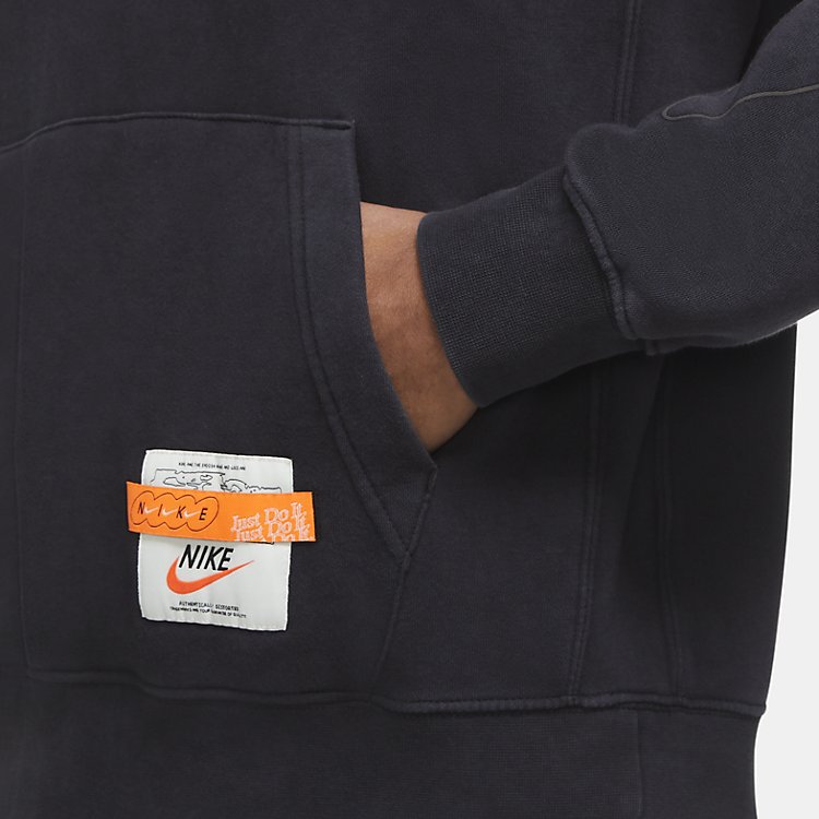 Nike Drip Wash With Print Hoodie 'Washed Black' DC2726-010