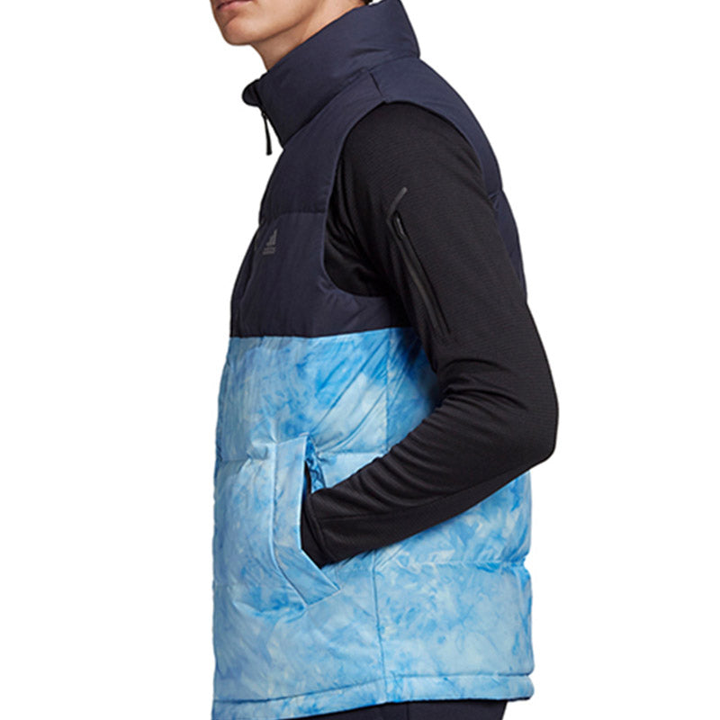 adidas Stand Collar Leisure Sports Windproof Warm Down Vest Men Hide Blue GE9983