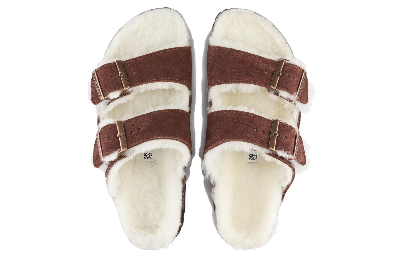 Birkenstock Arizona Shearling Suede Leather Narrow Fit 'Port' 1012247