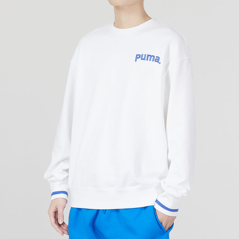 PUMA Team Crew Tr Logo Long Sleeve Sweater 'White' 620614-02