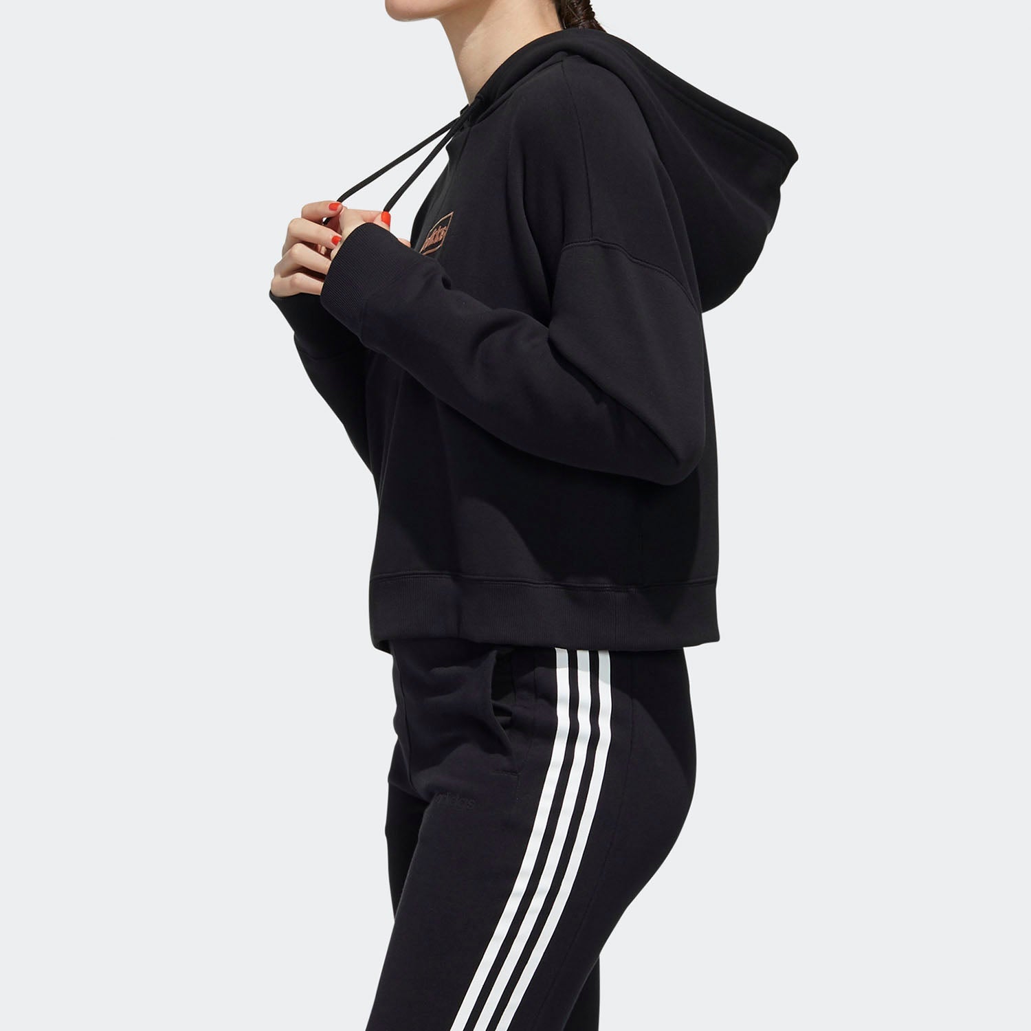 (WMNS) adidas neo C+ Fleece Hdy Sports Pullover Black FP7422