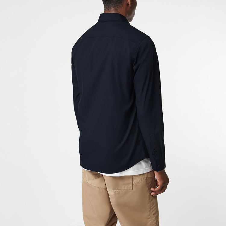 Burberry Stripe Stretch Cotton Shirt Male Blue 80172391