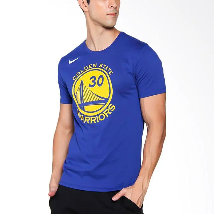 Nike Golden State Warriors DRI-FIT NBA Short Sleeve Blue 'Curry' 870775-496