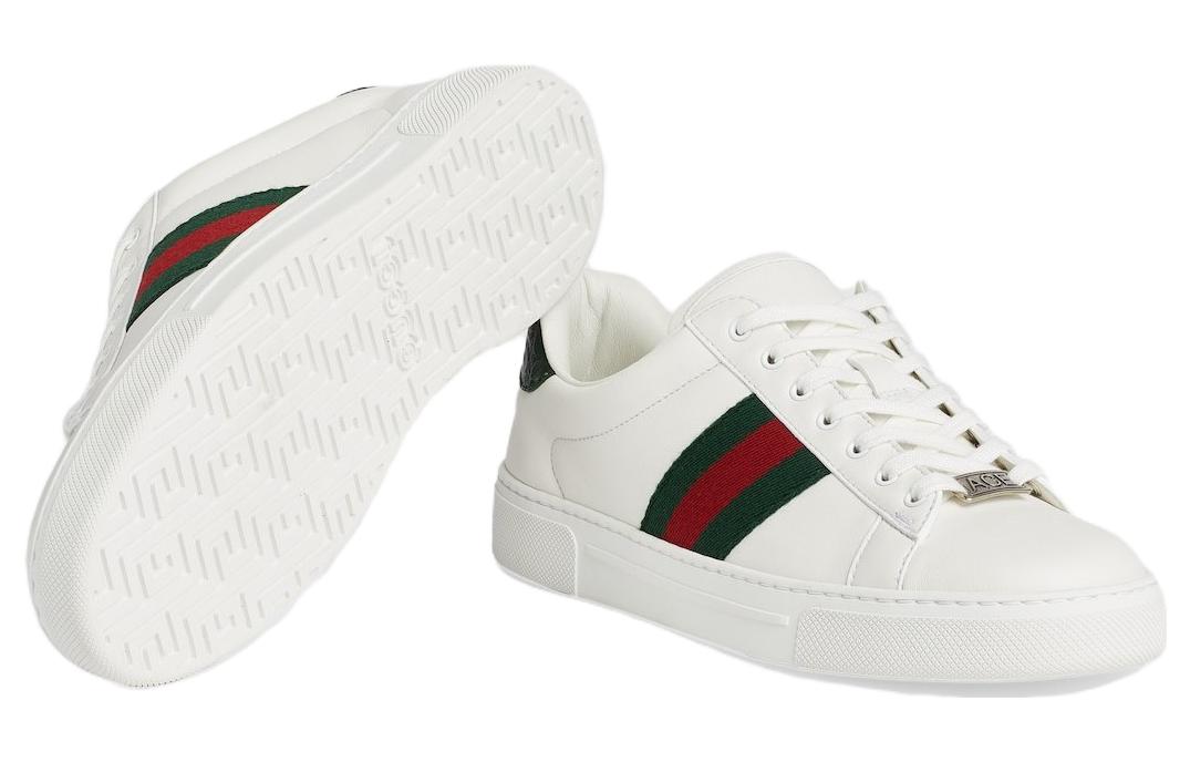 (WMNS) Gucci Ace Leather Sneakers 'White Green Red' 757943-AACAG-9055