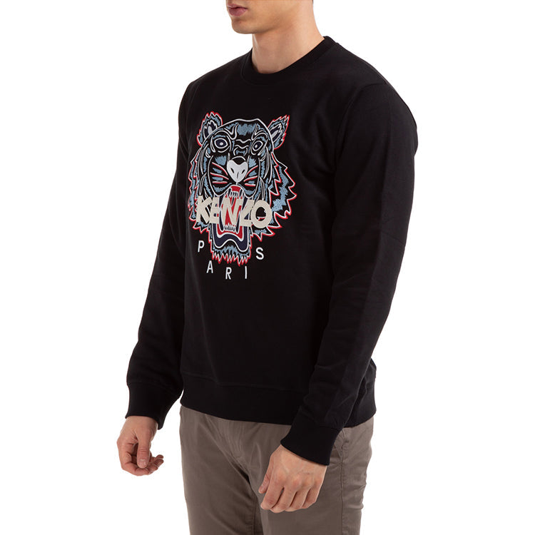 KENZO Tiger Classic Tiger Embroidered Long Sleeve Sweatshirt Unisex Black FA55SW0014XA-99