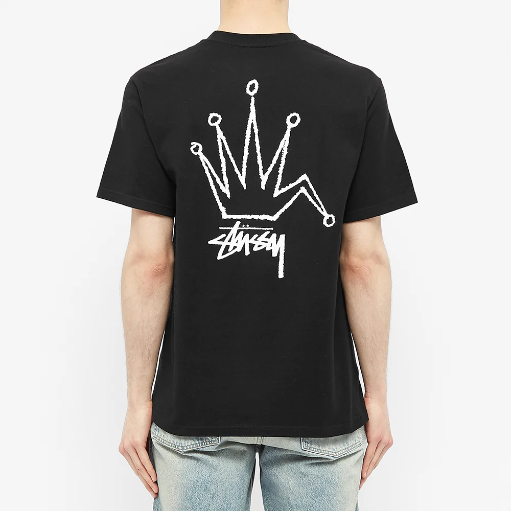 Stussy Old Crown Tee Classic Logo Short Sleeve Unisex Black 1904510-BLACK
