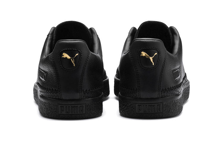 PUMA Basket Trim Black/Gold Casual Board Shoes 369641-02