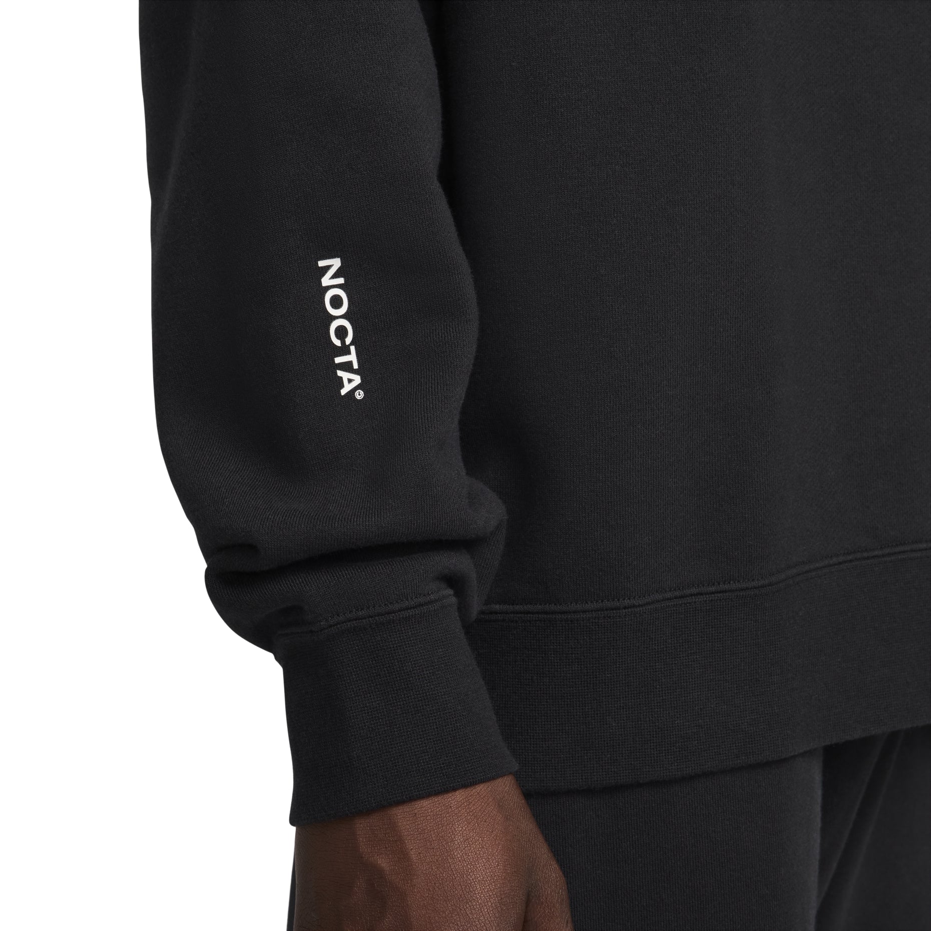 Nike x NOCTA Fleece CS Crewneck Sweatshirt 'Black White' FN8160-010