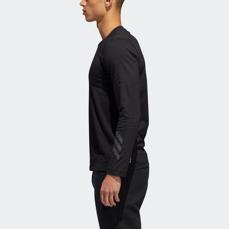 adidas Alphabet Basketball Sports Round Neck Long Sleeves Black CG0877