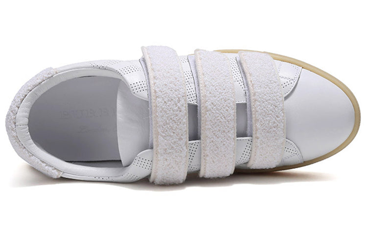 Burberry Bert Velcro Strap Perforated Leather Sneakers 'White' 80054541