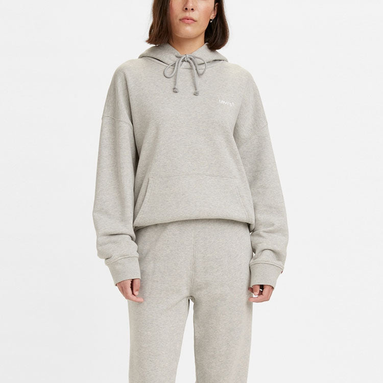 Men's Levis Hooded Drawstring Embroidered Gray A0747-0007