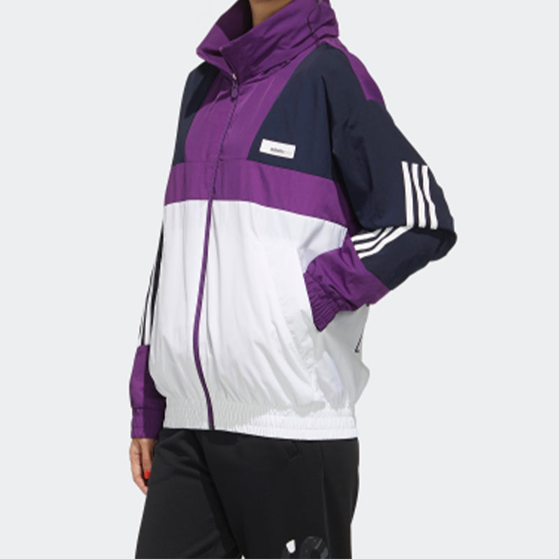 (WMNS) adidas neo Printing Hooded Jacket Purple FU1068