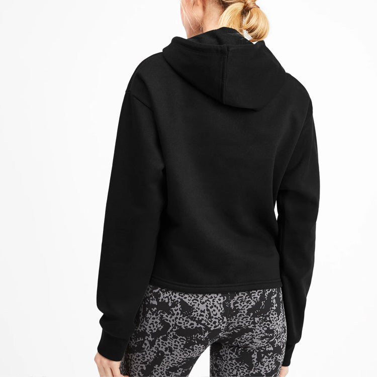 (WMNS) PUMA Elevated Essentials Cropped Fleece Hoodie 'Black' 580153-01