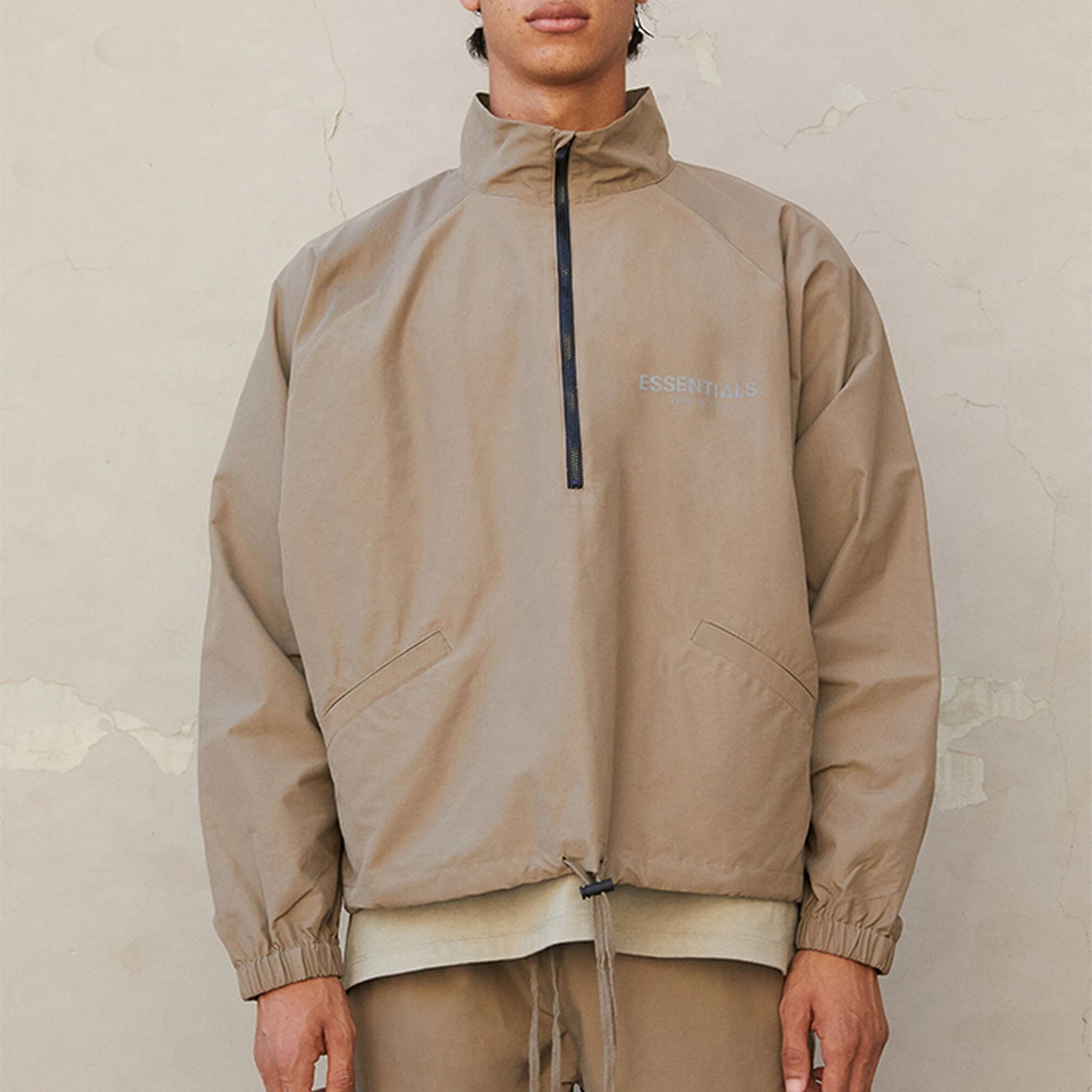 Fear of God Essentials FW21 Half Zip Track Jacket Harvest FOG-FW21-017