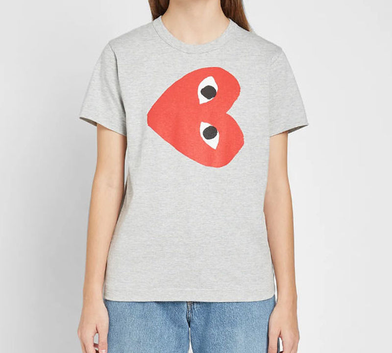 (WMNS) COMME des GARCONS PLAY Side Logo Tee 'Grey' AZ-T263-051
