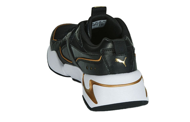 (WMNS) PUMA Nova 2 Low Top Running Shoes Black/Gold 370957-06