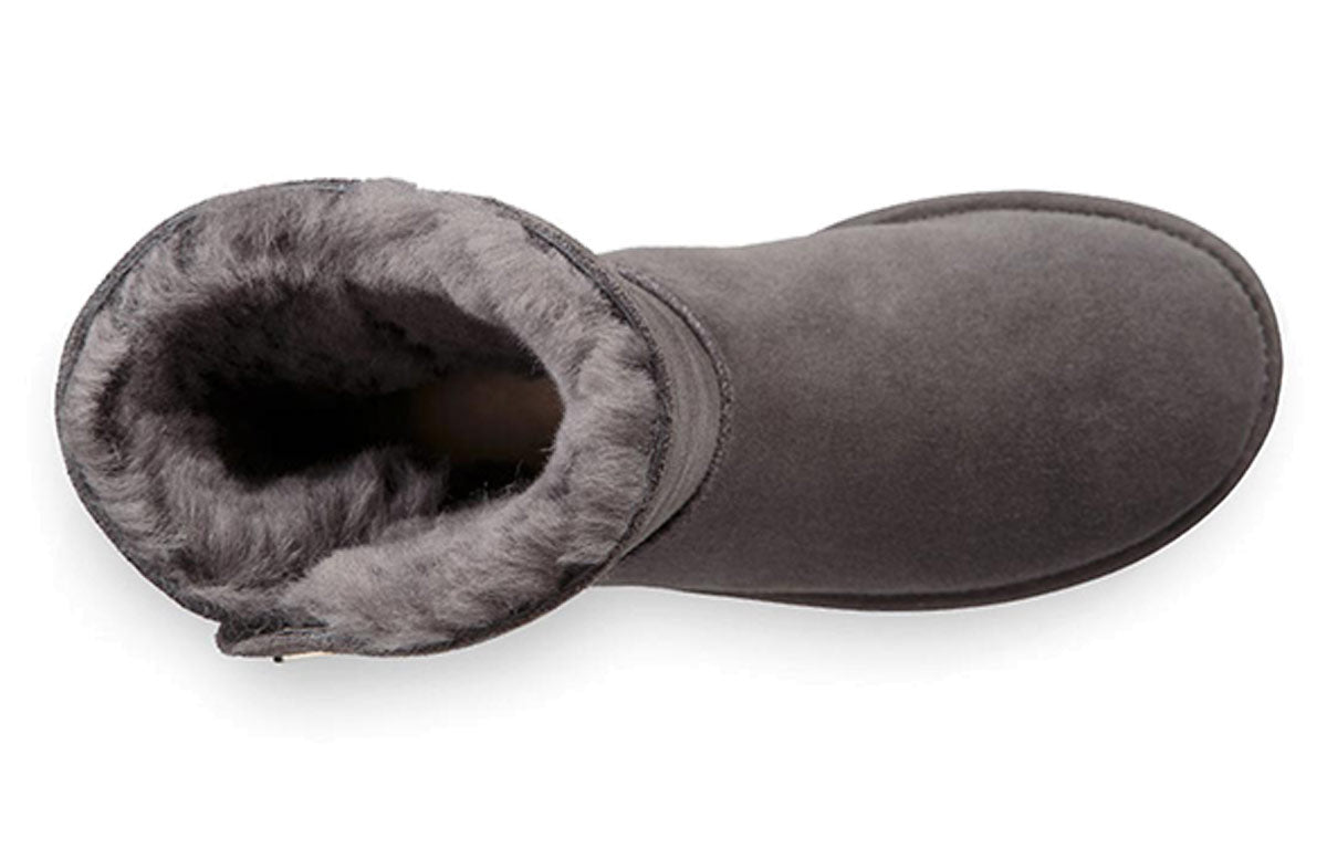 (WMNS) UGG Short Turnlock Snow Boots Gray 1094933-CHRC