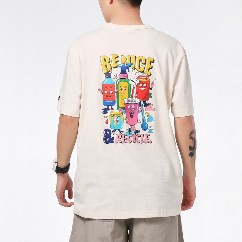 PUMA Sports Alphabet Cartoon Printing Round Neck Short Sleeve Beige 531335-75
