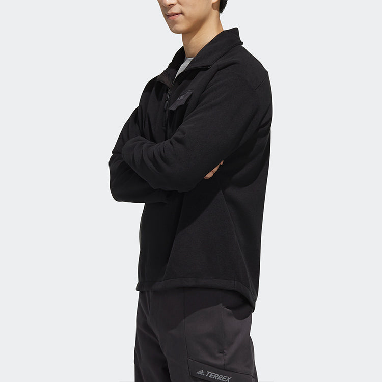 adidas Xplr Flpullover Pocket Zipper Stand Collar Pullover Black EH4984