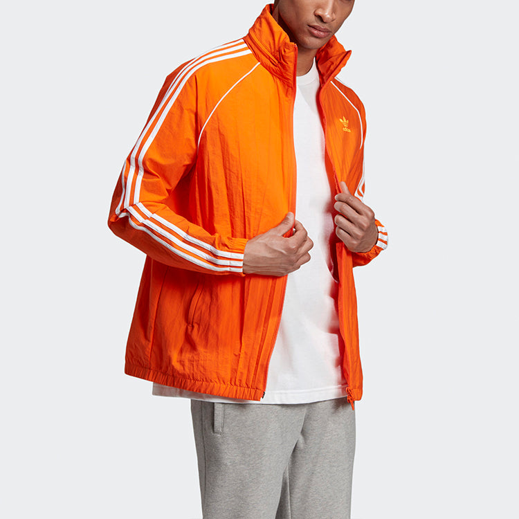 adidas originals Zipper Athleisure Casual Sports Jacket Orange Yellow ED6084