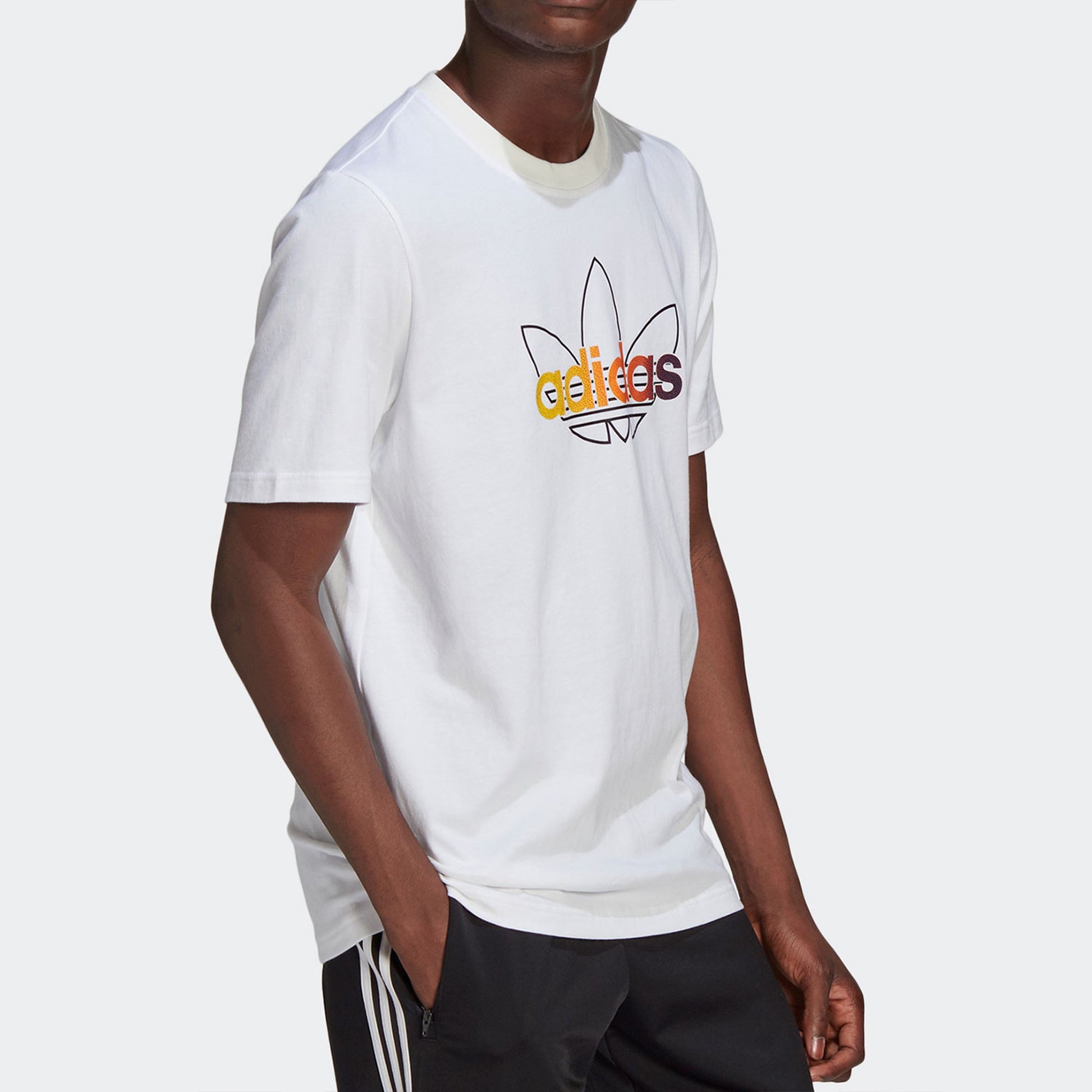 adidas originals Sprt Graphic Logo Printing Sport Round NeckShort Sleeve Men's White GN2428