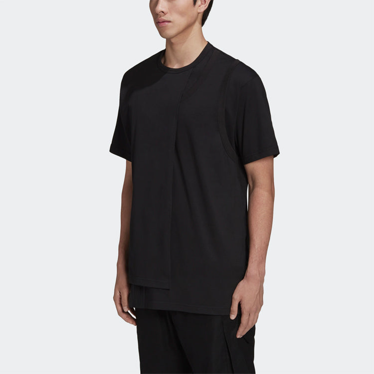 Men's Y-3 Forked Loose Short Sleeve Black GK4349