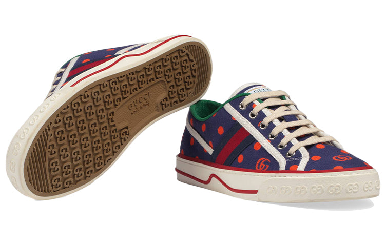 (WMNS) Gucci Tennis 1977 with Web Polka Dot Print 'Blue Orange' 606110-2AX10-4180