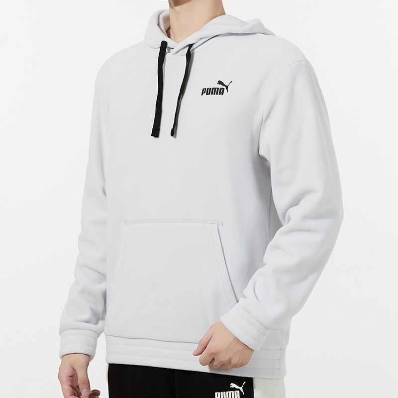 PUMA Logo Polar Fleece Hoodie 'Grey' 534929-72