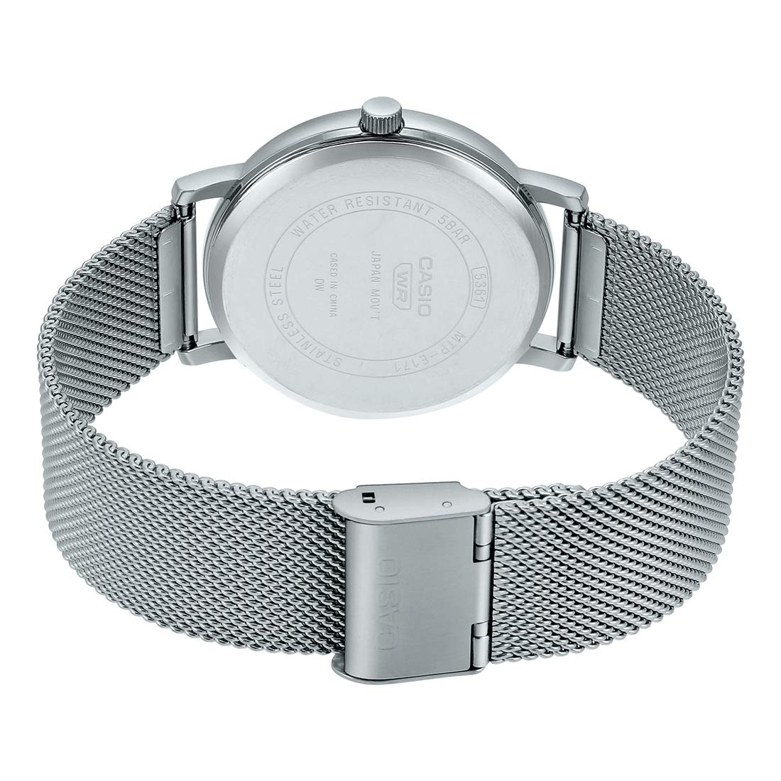 CASIO Quartz Waterproof Mens Silver Analog MTP-E171M-1EVDF