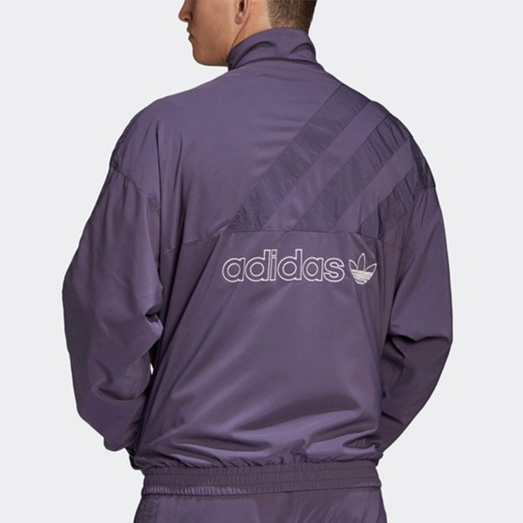 adidas originals logo Printing Stand Collar Sports Jacket Purple GL6157