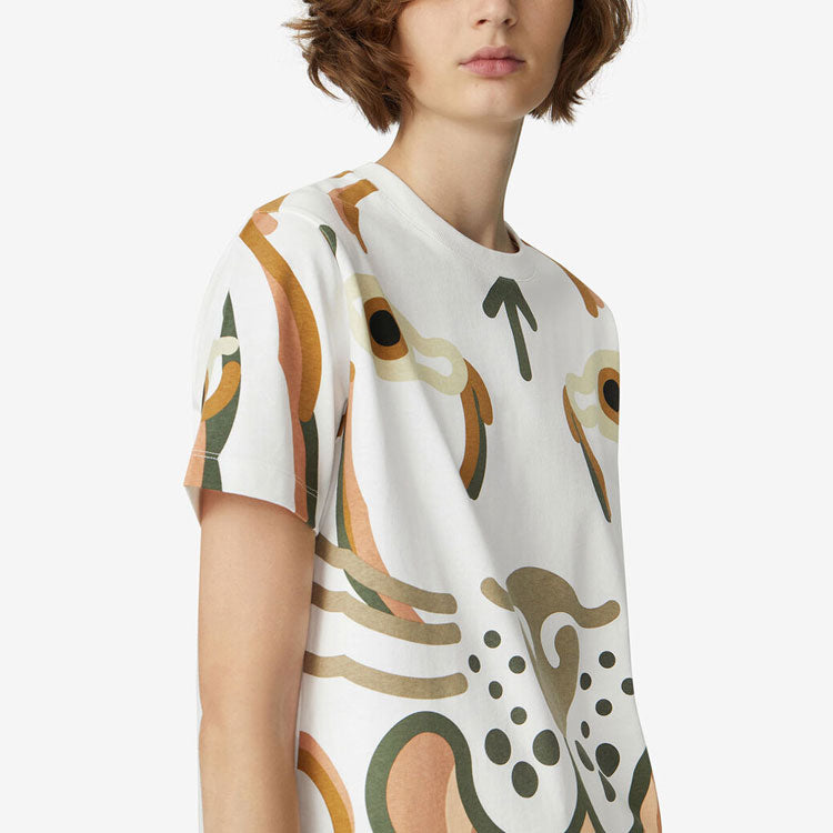 KENZO SS21 Cotton Printing Loose Short Sleeve White FB52TS9444SB-01B