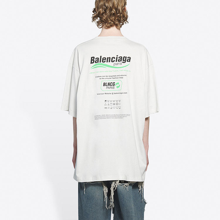 Balenciaga FW21 Dry Cleaning Boxy Logo Tee 651795TKVF89085