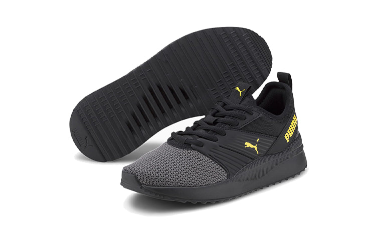 (GS) PUMA Pacer Next Ffwd Low Top Running Shoes Black/Yellow 374201-02