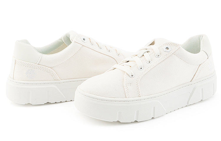 (WMNS) Timberland Laurel Court Low Lace Up Sneakers 'White Canvas' A5ZHGW